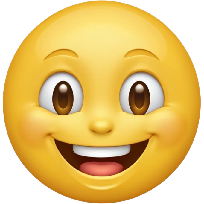 Emoji, yellow round laughing face, tilted head emoji