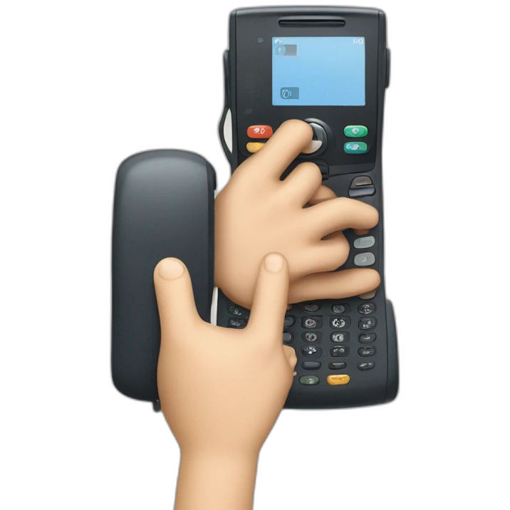 Telefono motorola con numeros en la mano emoji