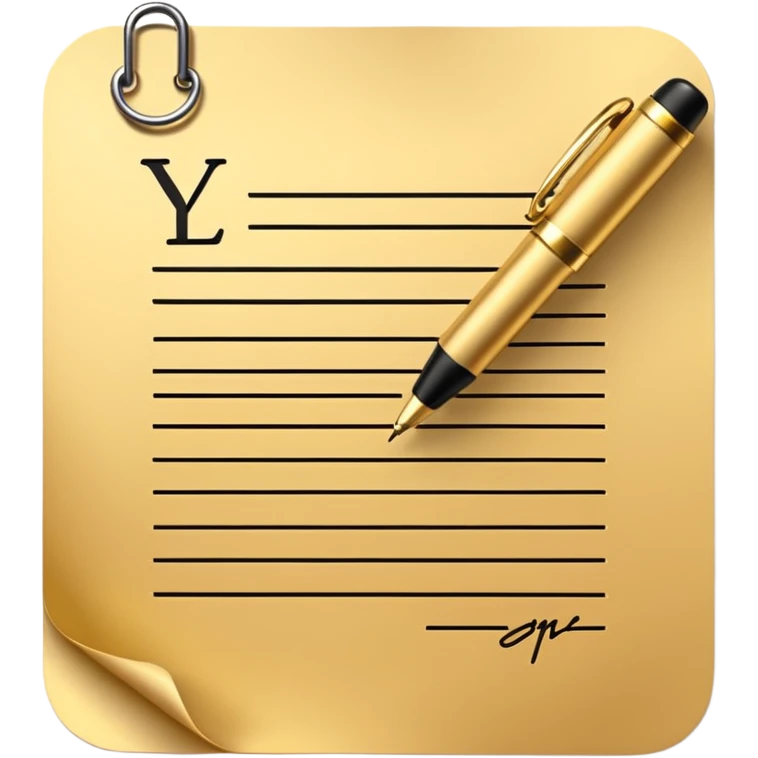 Premium contract golden paper signed emoji