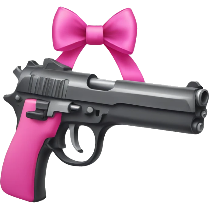 Gun with hot pink bow on it emoji