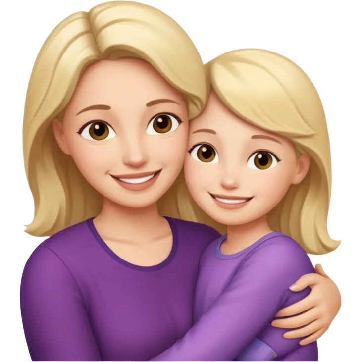 Mother and daughter love emoji
