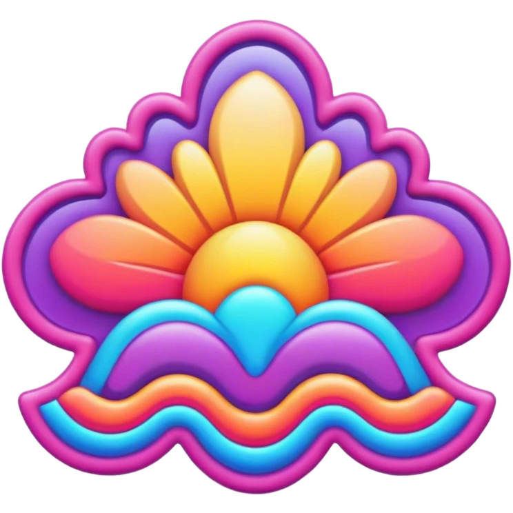 Psychedelic colored Border line emoji