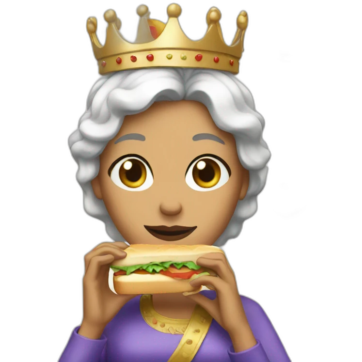 Queen eating a sandwich emoji