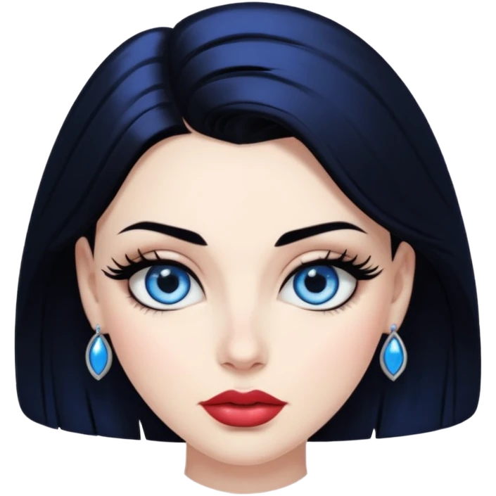 Naked lady with blue yes black hair and big Breast big glossy lips black eyelashes bold brows emoji