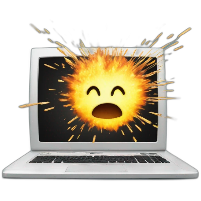 Computer exploding emoji