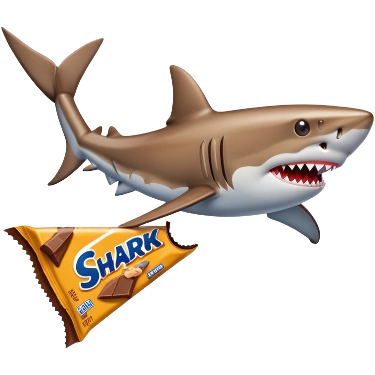 Shark with three legs in snickers emoji