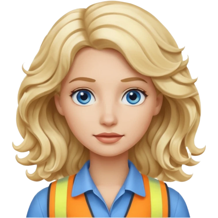 Blonde avec yeux bleus qui est architecte , cheveux ondulés  emoji