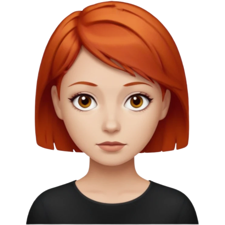 women with very short red hair and dark eyes emoji