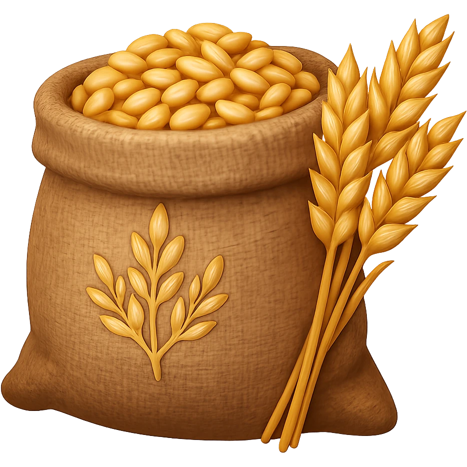 Детализированный емодзи мешка пшеницы на пнгфоне без фона emoji