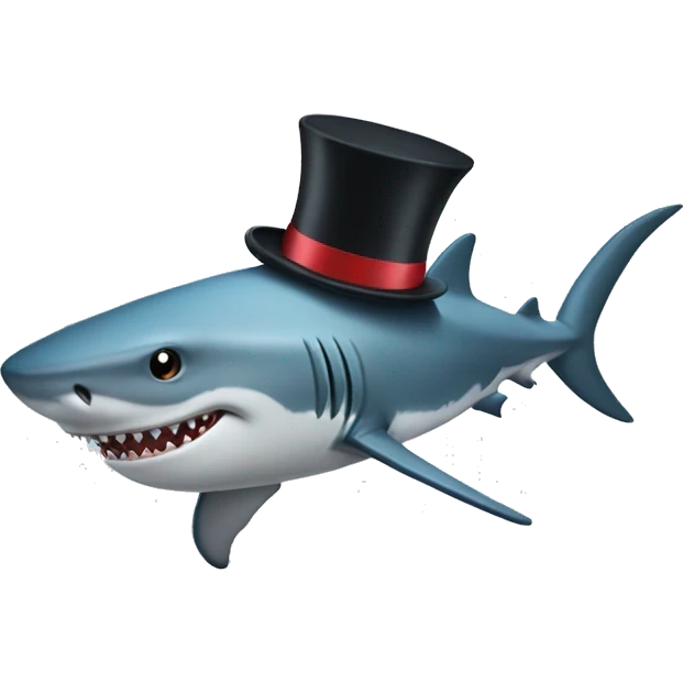 Shark with a top hat emoji