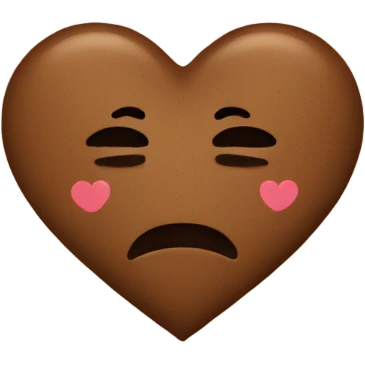 Brown kissy face heart emoji