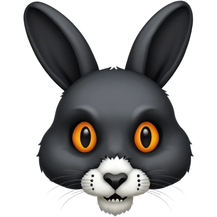 tête de lapin squelette noire de 3/4 profil emoji