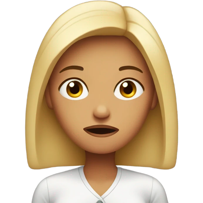 anxious looking woman emoji