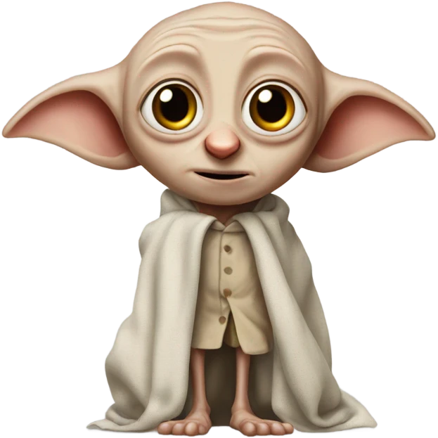 Dobby with a pillowcase as clothes emoji