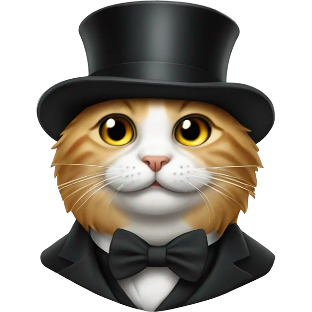 Cat What top hat and a monocle emoji