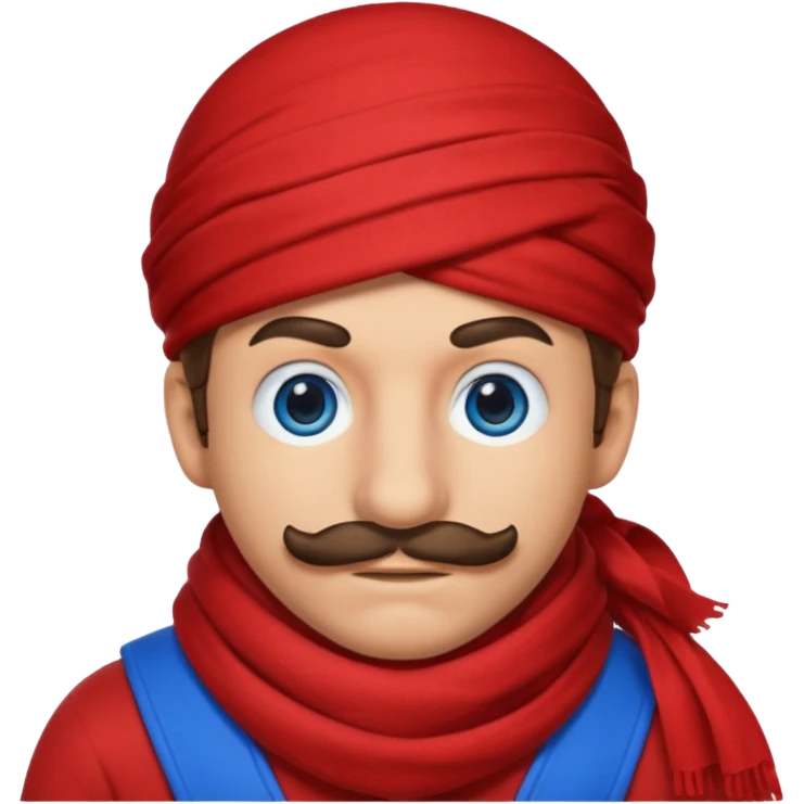 mario scarf on his face emoji