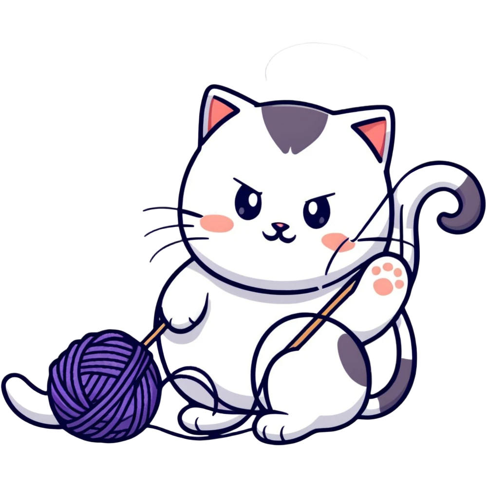 cat playing with yarn emoji