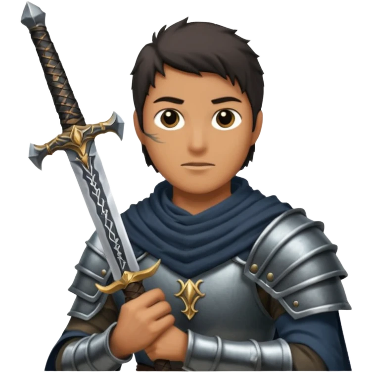 Man holding big DARK souls sword emoji