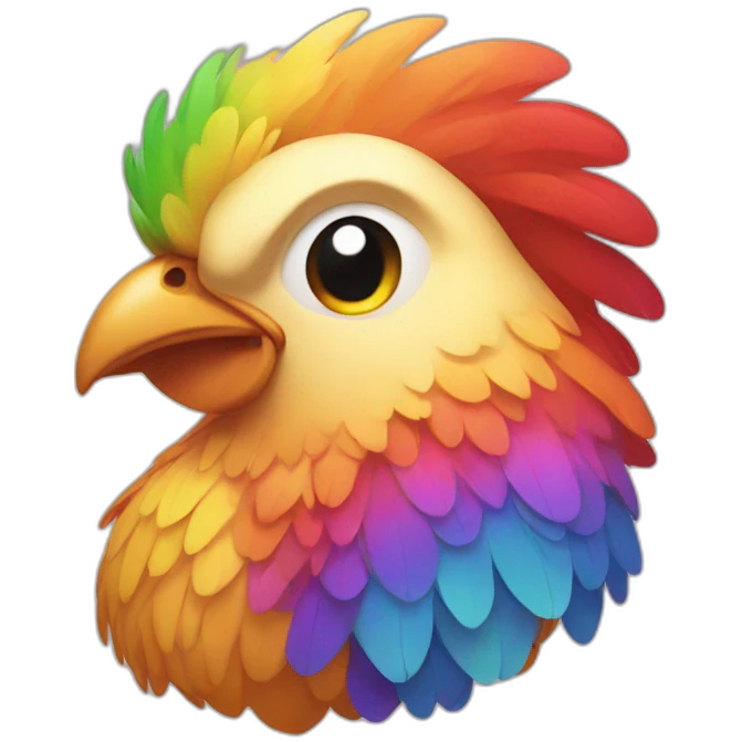 rainbow chicken emoji