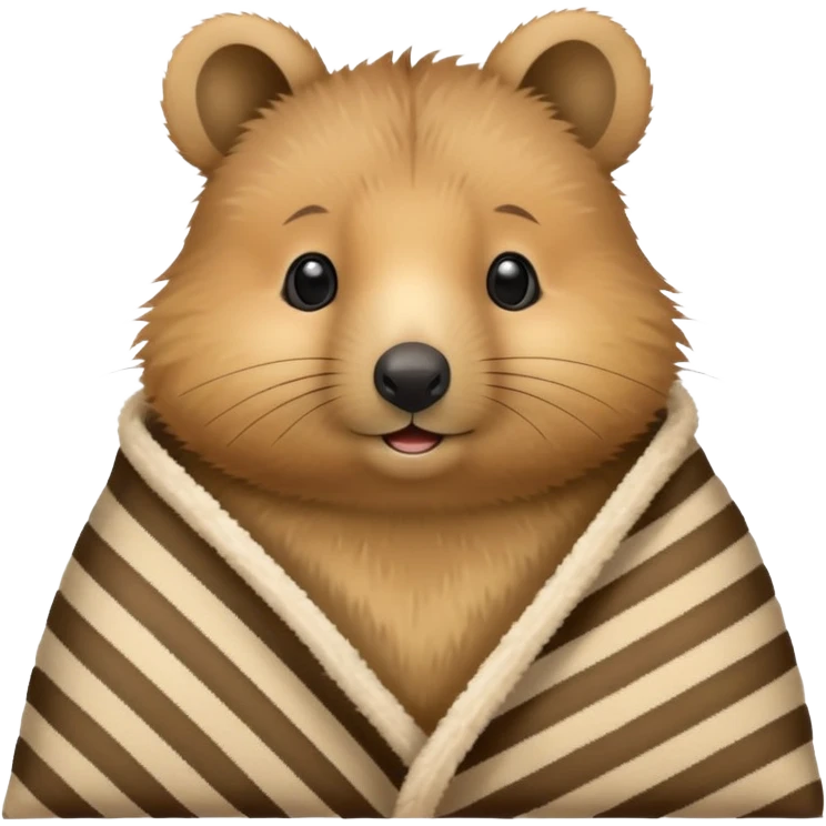Cute quokka cozy in a blanket  emoji