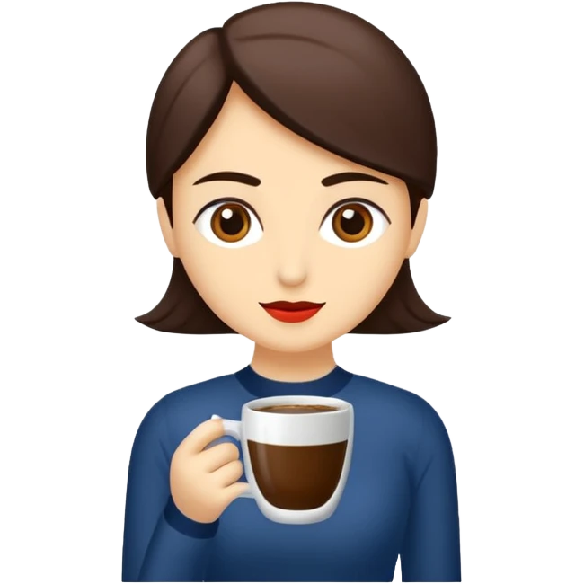 Uzun kahverengi dalgalı saçlı kahverengi gözlü esmer perçemli üzerinde lacivert parmak detaylı body olan bir kız yap saçları kabarık olmasın emoji