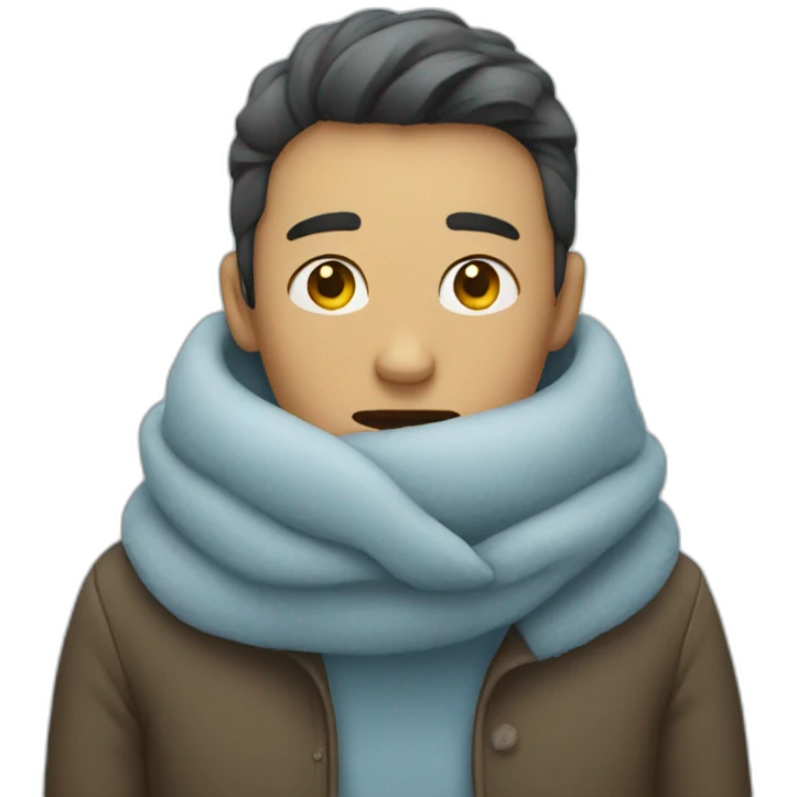 person embraces cold emoji