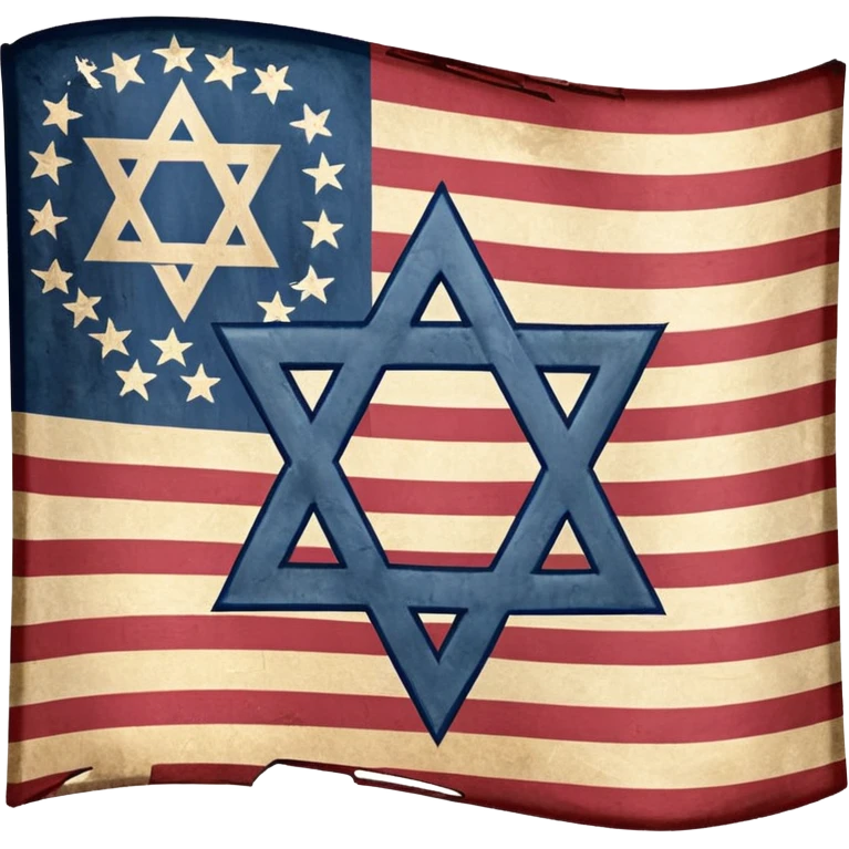 United States flag with a swastika symbol and star of david symbol on the flag emoji