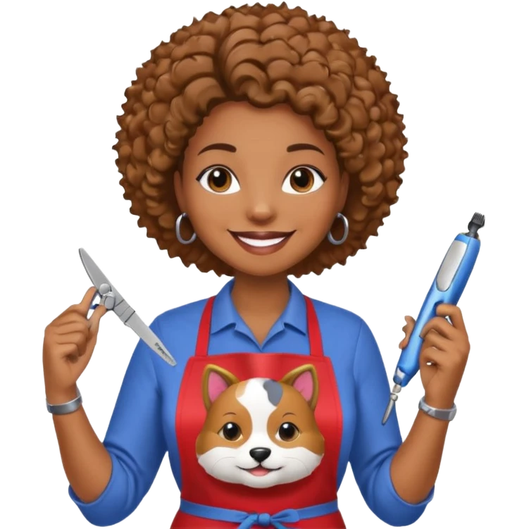 Pet Grooming Stylist black woman  emoji