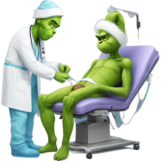 Grinch getting knee surgery  emoji