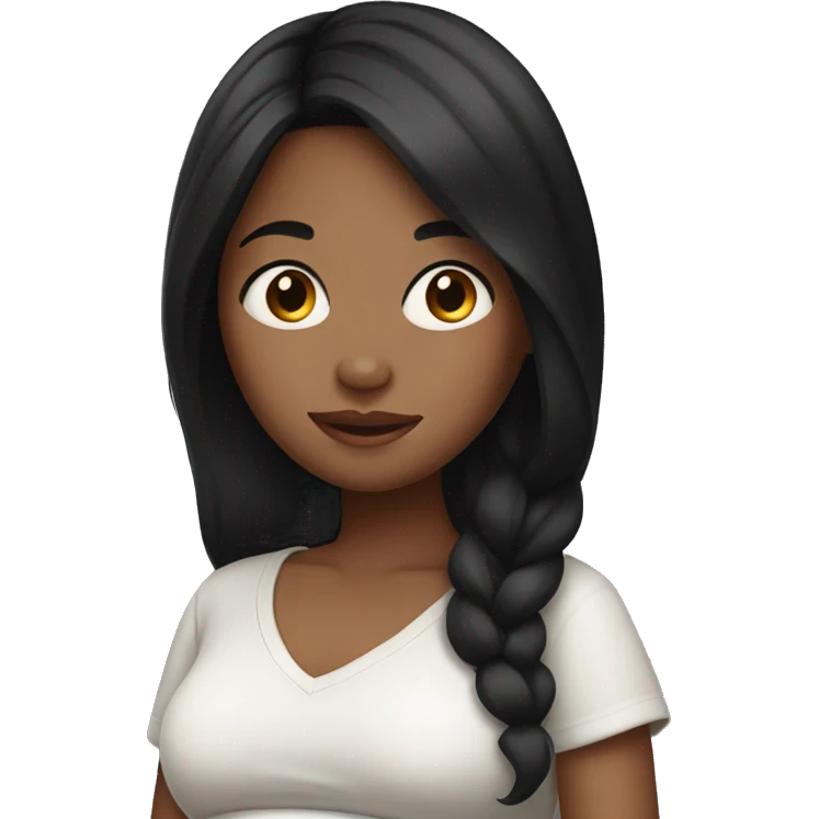 girl with black hair pregnant emoji