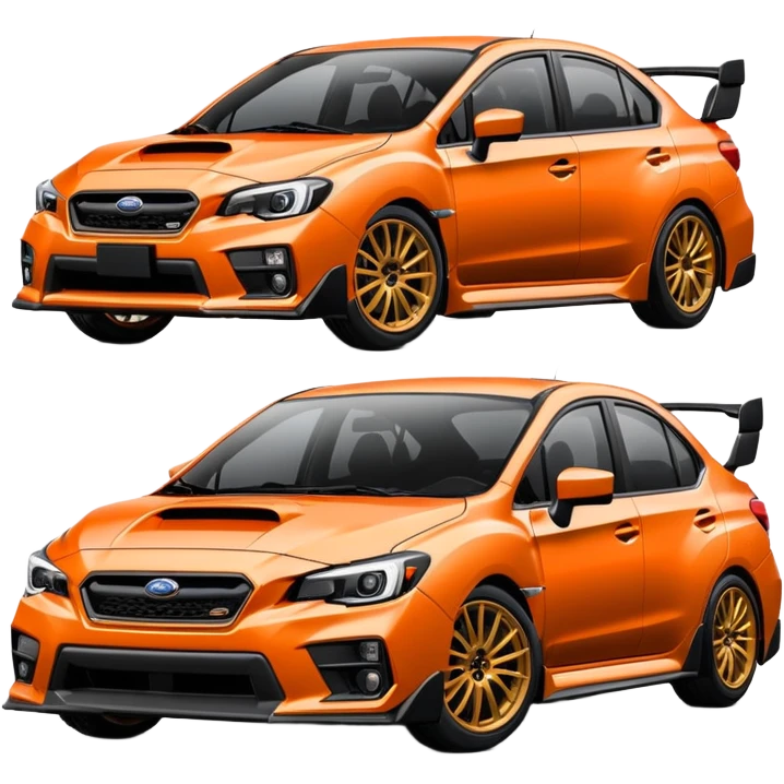 Subaru Impreza WRX best view orange and black color emoji