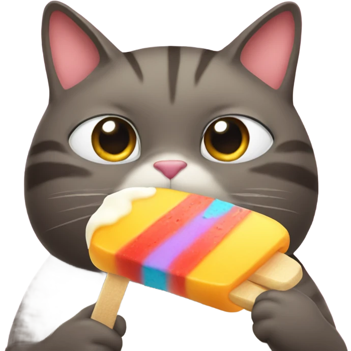 fat cat eating a popsicle  emoji