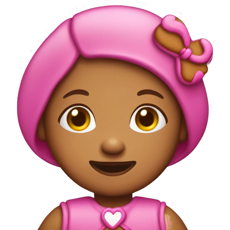 Gingerbread girl pink emoji