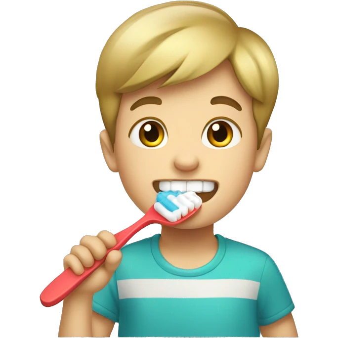 boy brushing teethbrush emoji