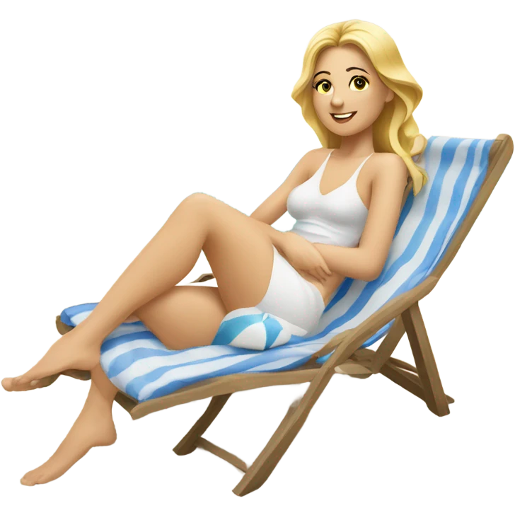 Caucasian ladies ￼laying on the beach  emoji