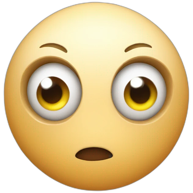 3d sphere with a cartoon confident skin texture with big kind eyes emoji
