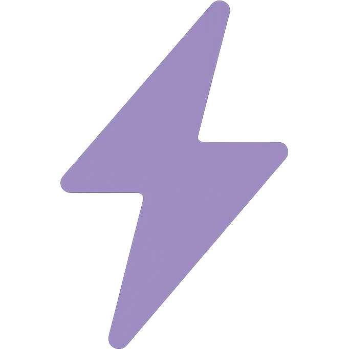 A dull purple Thunderbolt emoji