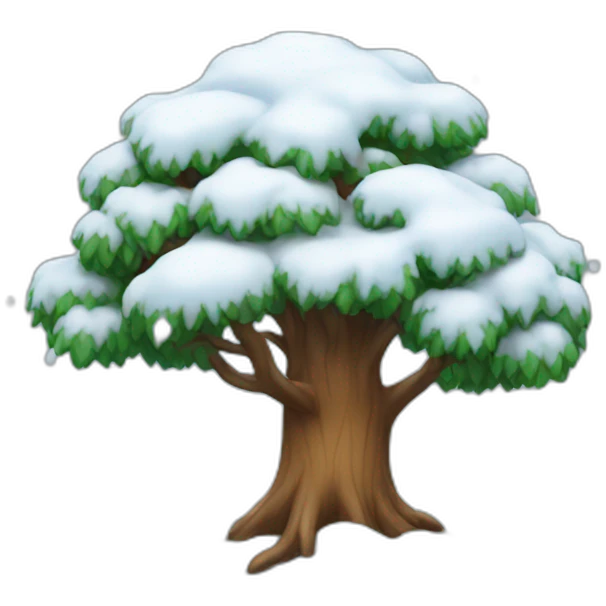 tree with snow emoji