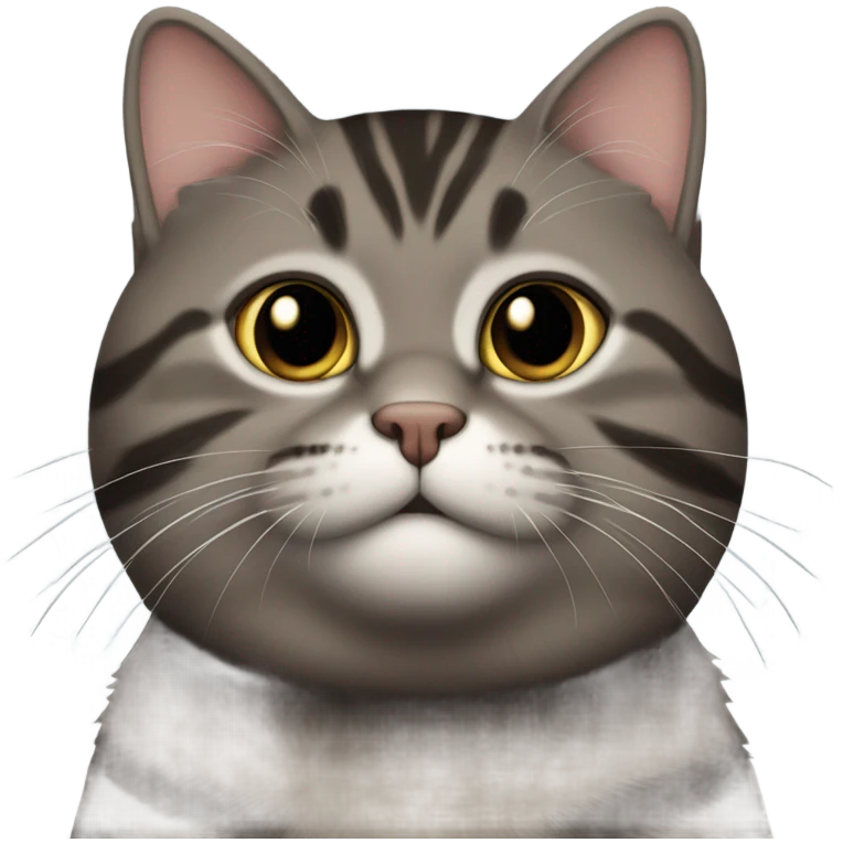 dark brown and gray fat boy tabby cat emoji