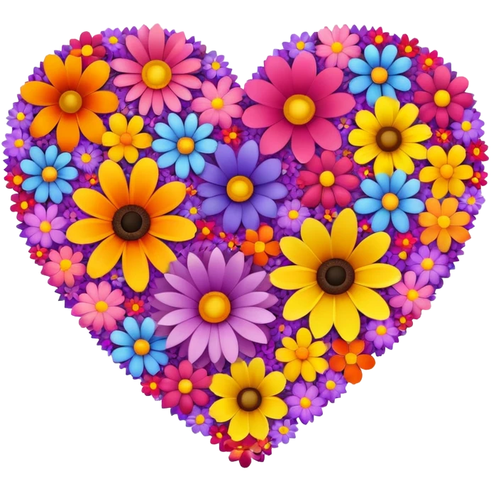 heart made of flowers emoji
