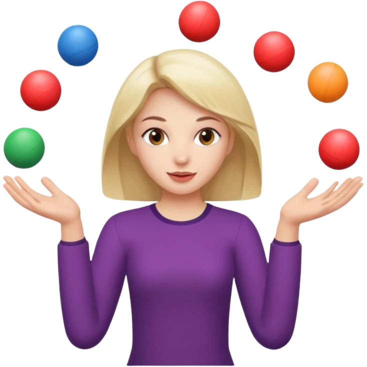 a girl juggling  with two hands  emoji