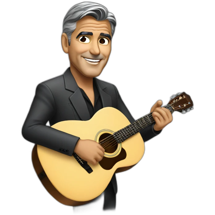 George Clooney playing the guitar emoji