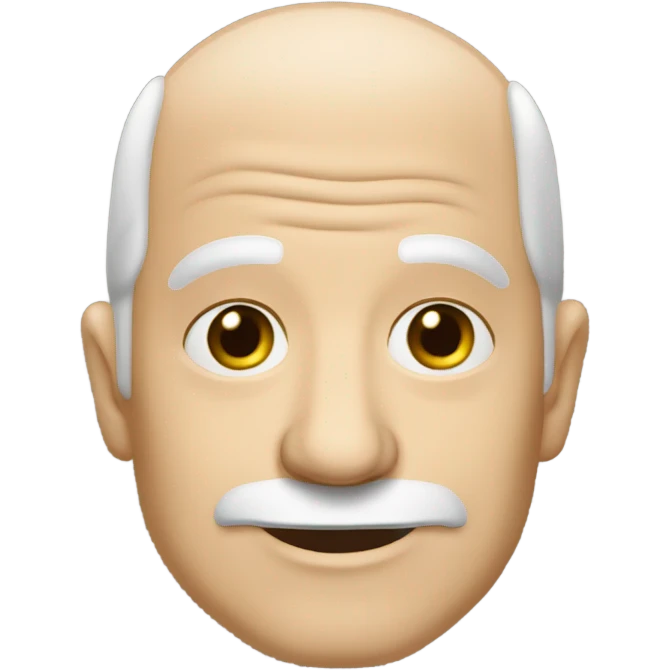 white old man with lots of wrinkles a bald head but with grey sideburns and beard emoji