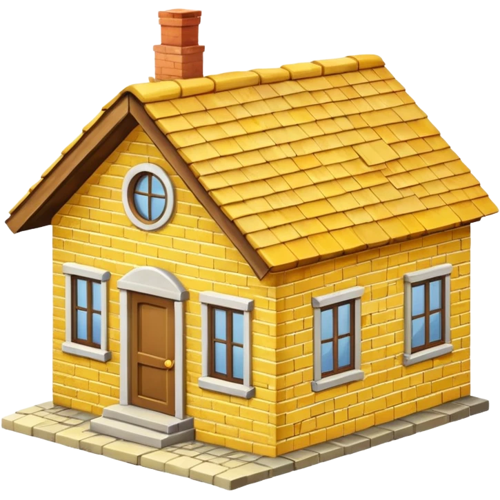 Front sight of a yellow house with a roof emoji