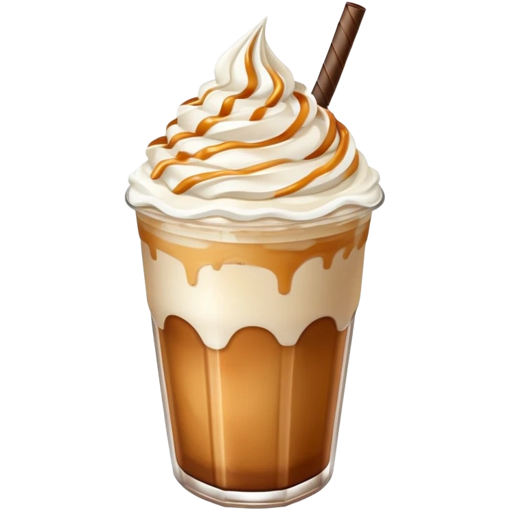Frappe with caramel and whippede cream emoji