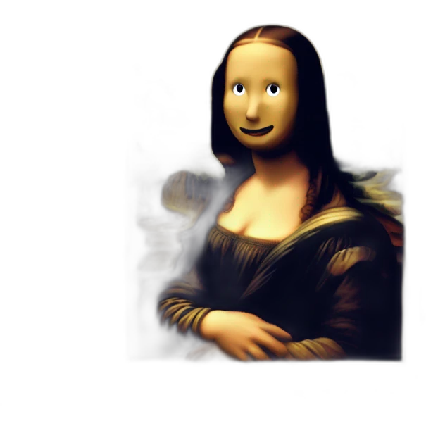 Mona Lisa with beer emoji