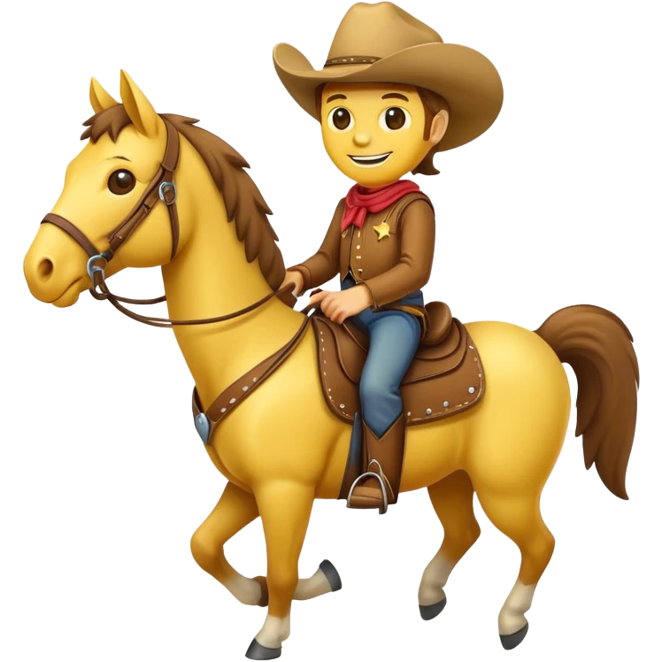 Cowboy smiley on a horse emoji