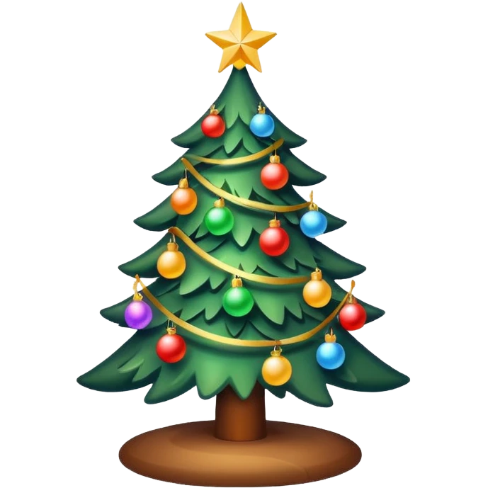 "Christmas tree decorated with lights and ornaments, glowing warmly, festive and colorful, cozy holiday atmosphere, digital illustration, vibrant and cheerful." emoji