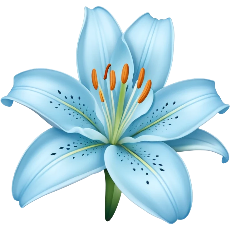 Delicate light blue mini lily emoji