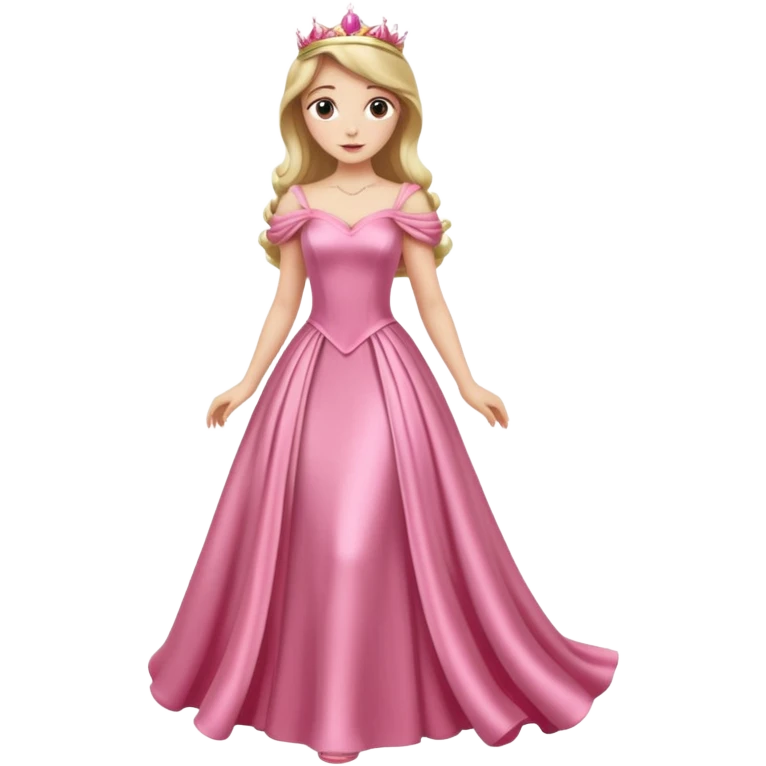 Full-length princess in a pink dress emoji
